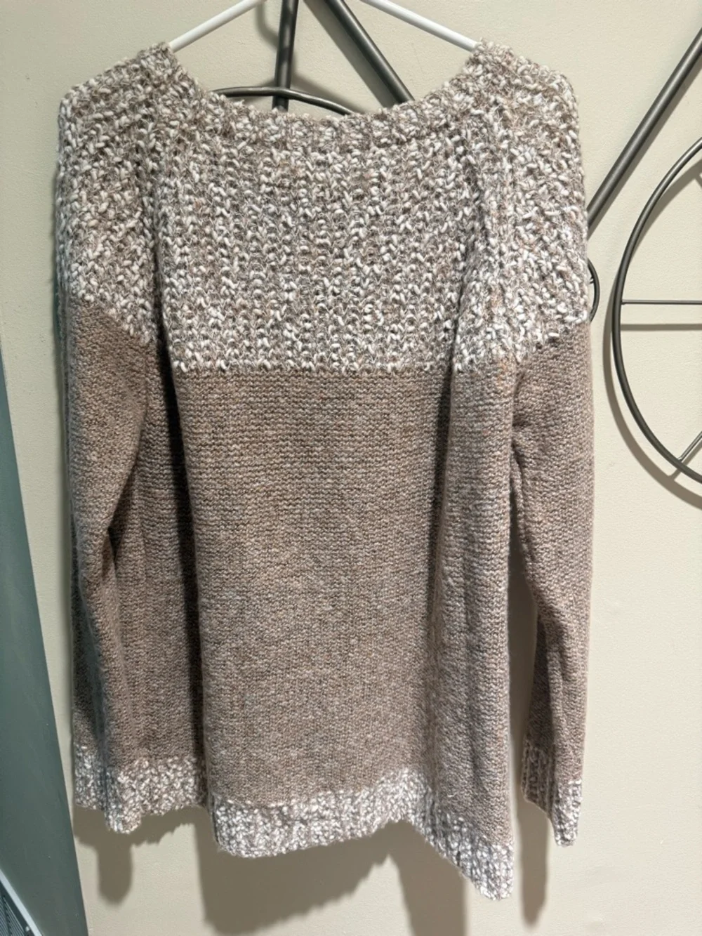 Fate Stitch Fix Cozy Two-Tone Textured Clairina Beige Knit Sweater Size XL NWT